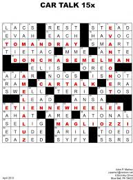 car talk crossword puzzle challenge