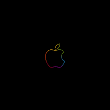 apple logo wallpaper 4k outline colorful