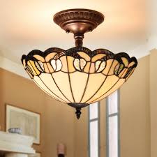 Shop Belvedere Opal 14 Inch Tiffany Style Semi Flush Mounted Ceiling Lamp Overstock 25685507