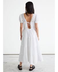 Shop reformation easton dress ($248. Other Stories Voluminous Puff Sleeve Midi Dress In White Lyst