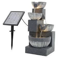 solar powered garden water feature for