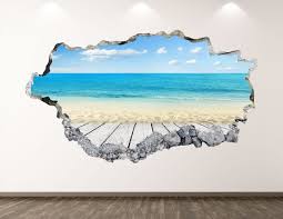 Buy Beach View Wall Decal Sea 3d