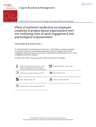 pdf effect of authentic leadership on