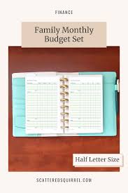 monthly family budget printables