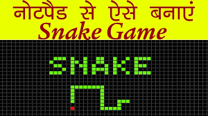 how to create snake game using notepad