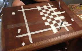 Contents chess set project plans ronto group announced table woodworking plans woodworking lesson homemade chess set plans. How To Make A Custom Chess Board From An Old Wooden Table For Under 15 Dollars