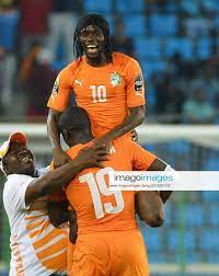 Joie de Kouassi Gervais Yao Gervinho et yaya Toure (CIV) FOOTBALL  Elfenbeinkueste Algerien ACN