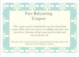 Floral Baby Sitting Coupon Template Download Coupon
