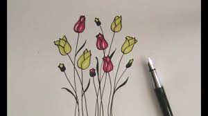 how to draw flowers for beginners easy