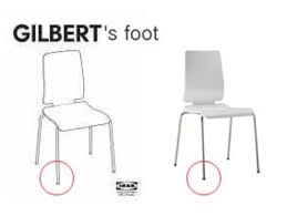 ikea gilbert chair s foot glider by