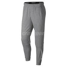 Details About Nike Men Dri Fit Fleece Tapered Pants Grey White Running Workout 932246 063