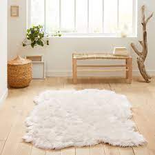 livio large faux sheepskin rug white la