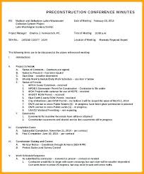 Construction Meeting Minutes Template Sample Of Pr