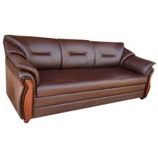 Dark Brown Three Seater Leather Sofa