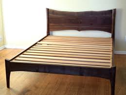 black walnut platform bed mid century