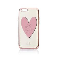 Personalised Heart Text Saffiano Leather Phone Case Ivory Rose Gold