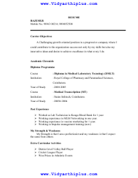 Resume template for medical laboratory technician. Diploma In Medical Laboratory Technology Resume Format And Sample
