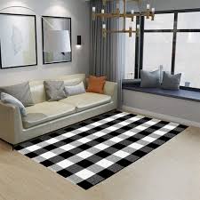 black white checked carpet 140cm
