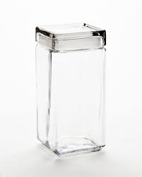 64 Oz Anchor Square Jar With Glass Lid