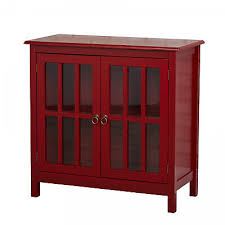 Red Finish Country Style Glass Door