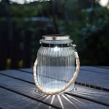 jar solar led glass lantern lighting