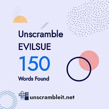 words unscrambled from letters evilsue