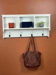 Wall Hanging Cubby Shelf With Hooks