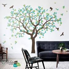 Large Family Tree Vinyl Decal With Bird