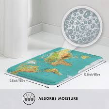 color world map bath mat the earth