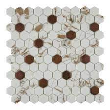 Daltile Uptown Glass Posh Bronze 12 In X 12 In Glass Hexagon Mosaic Tile 0 94 Sq Ft Each