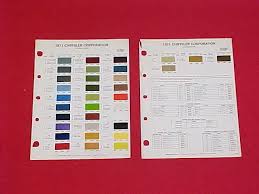 Challenger Cuda Dodge Plymouth Color Paint Chips Chart