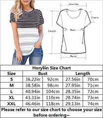 Horyliin Color Block Tees For Women Ladies Round Neck Short Sleeve Striped Shirts Stretchy Knit Patchwork Relaxed Fit Outside Tops Indigo L