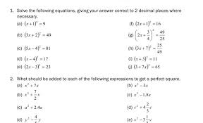 1 Solve The Following Equations