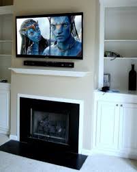 flat screen tv over fireplace designs