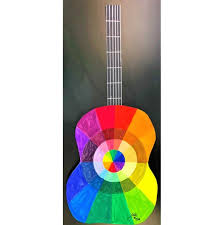 color wheel guitar art lesson for kids