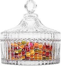 Glass Candy Sweet Jar With Lid Crystal