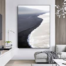 Modern Black White Beach Textured Light