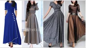 Top Decent Plain Long Frock Style 4 Casual Stylish Dresses