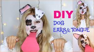 With scissors, cut ears out of felt. Halloween Dalmatian Dog Tutorial Diy Dog Ears And Tongue Youtube