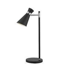 Wfh in sleek modern style with this streamlined desk. Contemporary Matte Black And Chrome Desk Lamp