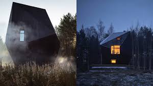 meteorite cabin is a polyhedral timber
