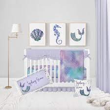 Mermaid Crib Bedding Set Girl Crib