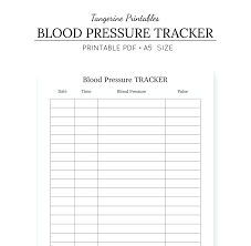 Printable Blood Pressure Tracker Printable This Is Perfect For