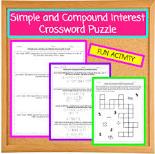 Simple And Compound Interest Crossword