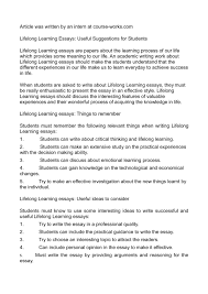 calam eacute o lifelong learning essays useful suggestions for students 