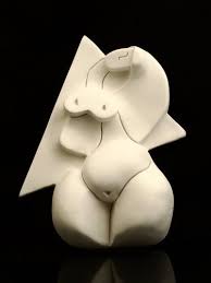 Original Abstract Plaster Sculpture For