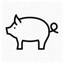 Pig Icon In Line Style Pig