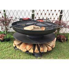 Then all of my buddies and their buddies wanted a badass pit. Classic Ring Bbq Fire Pit With Log Store 4 Way Swing Arm Grill Kadai Bowls Fire Pits Barbeques Garden Shop