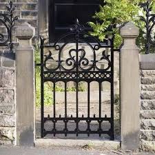 black modern cast iron garden gate