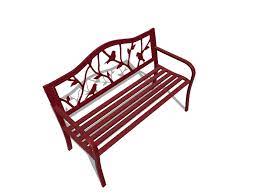 Red Steel Bench At